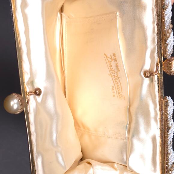 Vintage Denise Francelle Handmade Beaded Clutch Handbag Purse Paris Kiss Lock - Picture 5 of 7